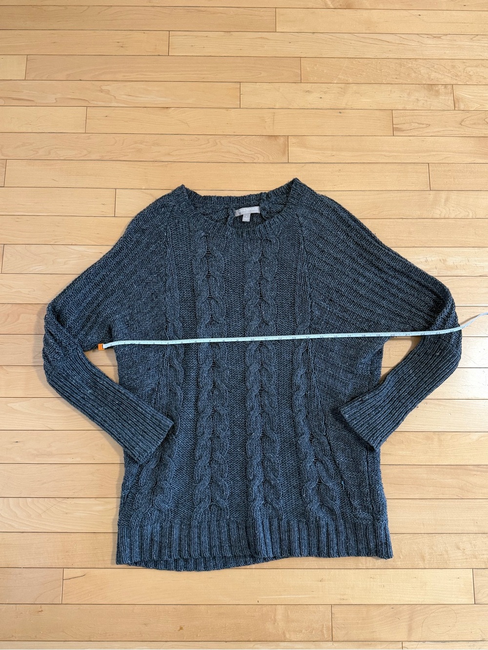 Banana Republic Chunky Cable Knit Wool Blend Sweater Gray S Oversized
